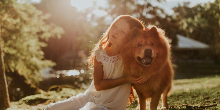 Girl with dog
