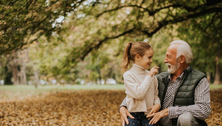 Grandfather and granddaughter
